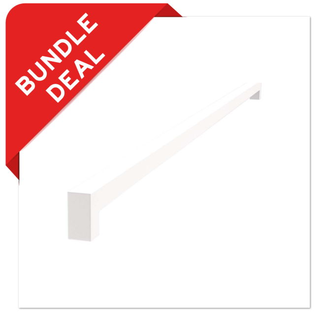 Sluitwerkpakketten met Deurgreep 16x800 Squared Wit